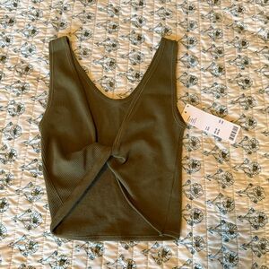 NWT Urban Outfitters Olive Twist Front Tank Top